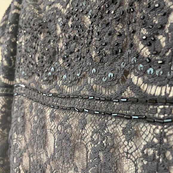 ~ Black sz 6 Cocktail Dress LBD Lace Sequin Sparkle Semi-Formal Rimini by Shaw - Picture 10 of 15